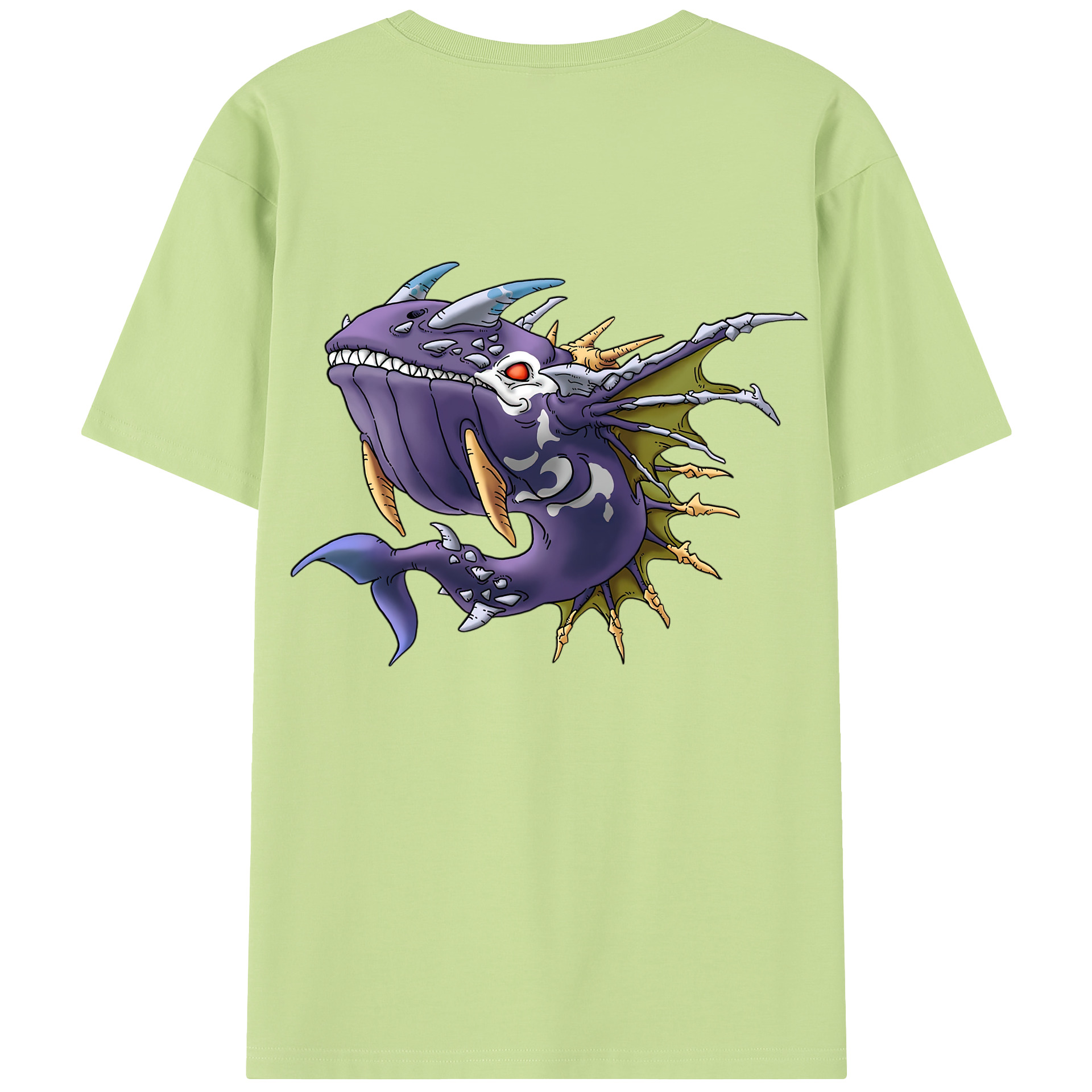 （画像用） ドラゴンクエスト Doragon Kuesuto Dragon Quest 綿100％半袖Tシャツ（背面プリント）